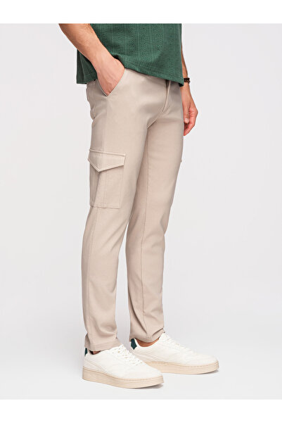 OMBRE Herren Cargohose aus Stretchstoff P1515 in Aschgrau