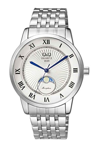 Q&Q Ανδρικό Ρολόι Citizen Moonphase QZ10J207Y, Ασημί, Μπρασελέ από Ανοξείδωτο...