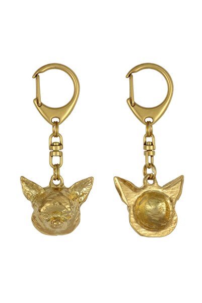 Art - Dog Chihuahua short-haired, Chihuahua smooth - Gilded key ring with dog...