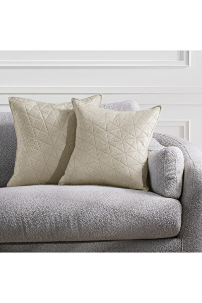 Amelia Home Set 2 huse perne decorative din catifea matlasate, Laila, 180-190...