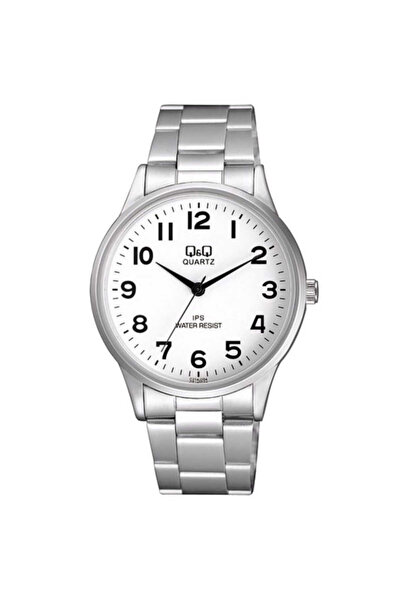 Q&Q Ανδρικό Ρολόι Standard C214J204Y, Ιαπωνικός Μηχανισμός Χαλαζία, Ασημένιο ...