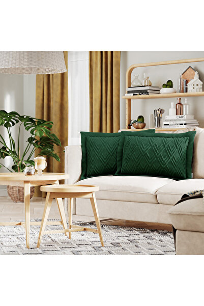 Amelia Home Set 2 huse perne decorative usor matlasate din microfibra, Opheli...