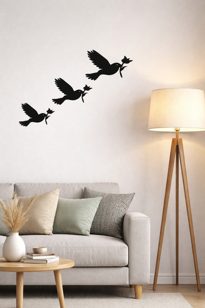 softclass 3 Kuş dekor Duvar dekorasyon Kuşlar 23x20x15cm dekor ürünü ev ofis ...