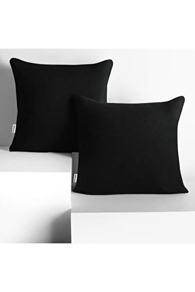 Deco King Set 2 huse perne decorative din bumbac cu fermoar, Amber, 135 g/m2,...