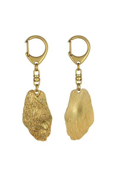 Art - Dog Briard, Berger de Brie I - Breloc aurit cu câine, decorațiune pentr...