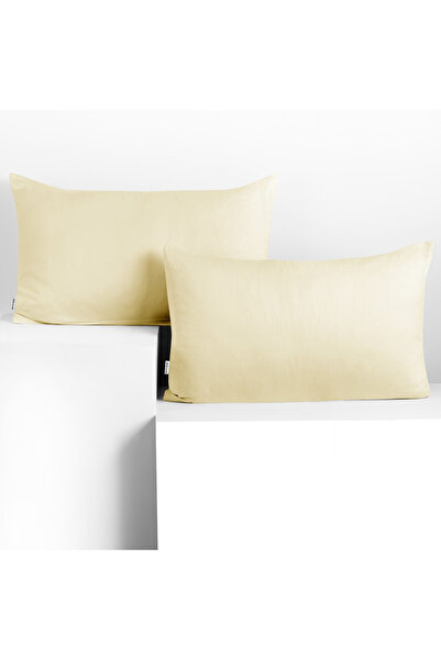 Deco King Set 2 huse perne decorative din bumbac cu fermoar, Amber, 135 g/m2,...