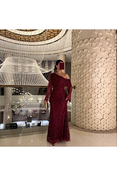 LMAURA فستان سهرة أنيق بلون خمري فاخر