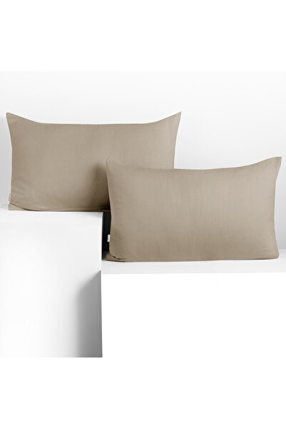 Deco King Set 2 huse perne decorative din bumbac cu fermoar, Amber, 135 g/m2,...