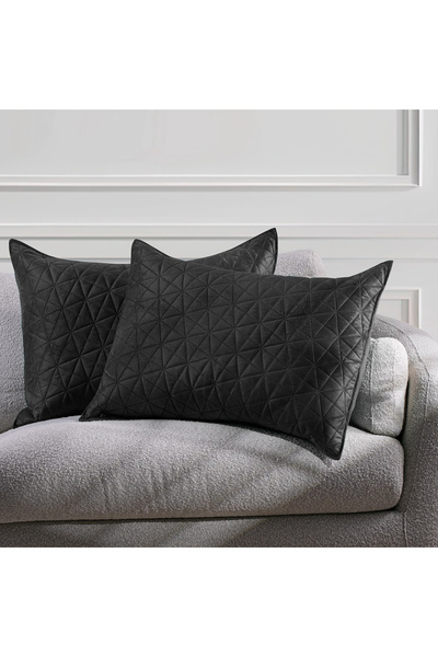 Amelia Home Set of 2 quilted velvet decorative pillowcases, Laila, 180-190 g/...