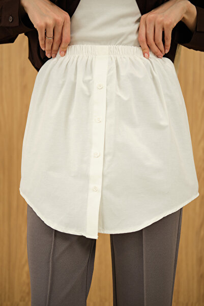 LOCCO Women's Button Detailed Elastic Waist Undergarment White