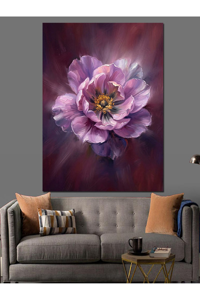 Artmeg Pânză decorativă cu flori artistice de culoare violet strălucitor - Ta...
