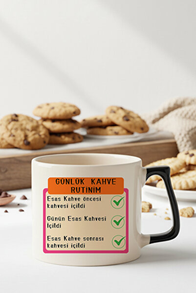 qoeuyl boutique My Daily Coffee Routine Printed Funny Colorful Lightweight Ce...