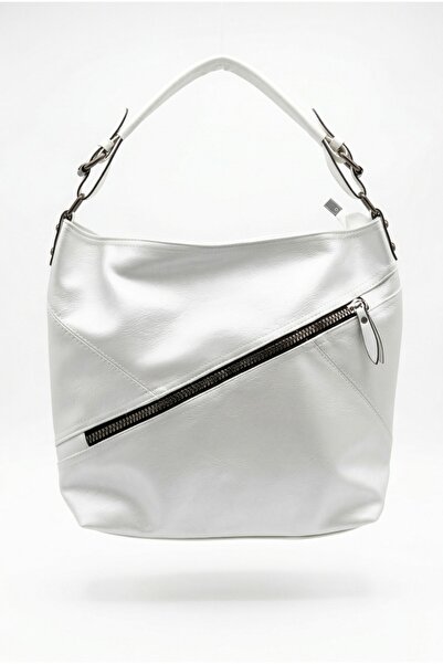 Redoxy Women's Patterned Leather Zipper Detailed Casual Hobo Shoulder Bag