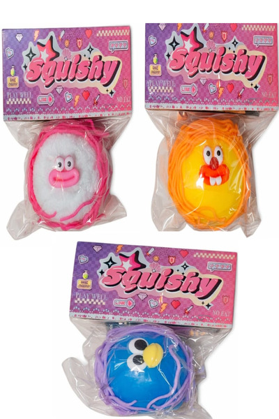 Pofika Gülen Yüzlü Saçlı Figürlü Sukuşi Stres Oyuncağı Squishy Moj Moj 8 CM 1...