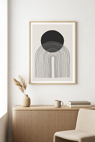 huhuli Tablou cu model minimalist, cu ramă din lemn natural - Abstract |   hu...