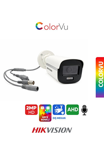 Hikvision DS-2CE10DF0T-LPFS Dahili Mikrofonlu Gece Renkli Kamera