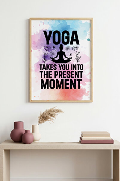 huhuli Αφηρημένος πίνακας με θέμα τη γιόγκα με φυσικό ξύλινο πλαίσιο - Ζωνταν...