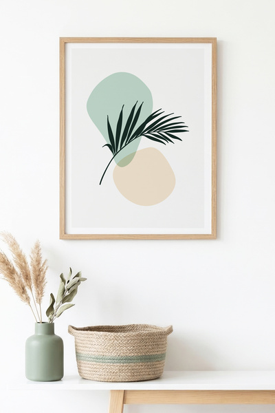 huhuli Tablou abstract cu ramă din lemn natural I Huhu1517