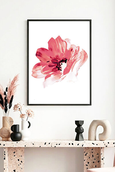 huhuli Πίνακας με φυσικό ξύλινο πλαίσιο και μοτίβο λουλουδιών - Ζωντανοί τόνο...