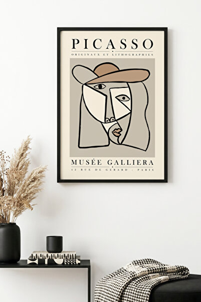 huhuli Πίνακας με αφηρημένο μοτίβο προσώπου με φυσικό ξύλινο πλαίσιο - Μίνιμα...