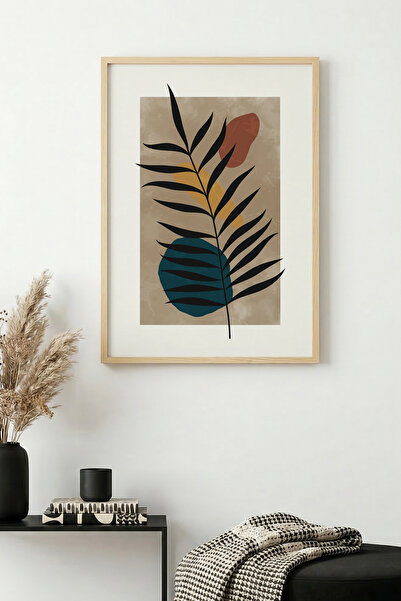 huhuli Τραπέζι με μίνιμαλ σχέδιο φύλλων με φυσικό ξύλινο πλαίσιο - Ζωντανοί τ...