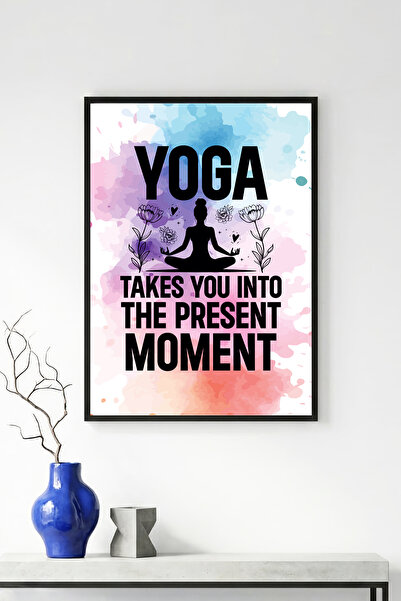 huhuli Αφηρημένος πίνακας με θέμα τη γιόγκα με φυσικό ξύλινο πλαίσιο - Ζωνταν...