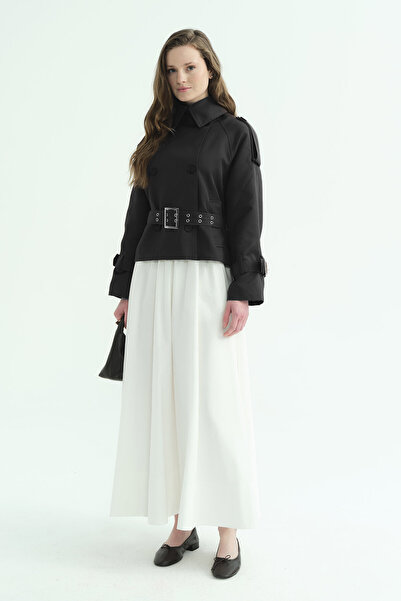 Hooopstore Короткий чорний тренч з поясом