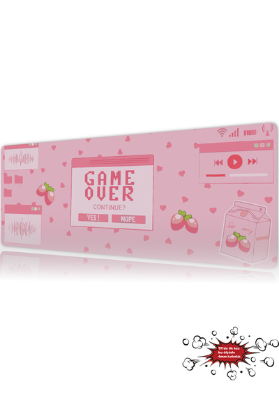 urzuva Cherry Gamer Gaming Oyuncu XL Mouse Pad Mousepad 90X40 cm 3Mm Dikişli ...