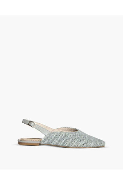 Corina صندل مسطح مدبب باللون الأزرق