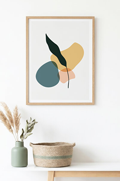 huhuli Tablou abstract cu ramă din lemn natural I Huhu1520