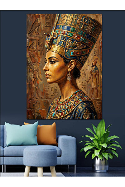 Artmeg Pictură decorativă pe pânză cu portretul reginei egiptene Nefertiti di...