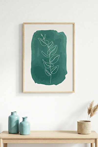 huhuli Τραπέζι με μίνιμαλ σχέδιο φύλλων με φυσικό ξύλινο πλαίσιο - Ζωντανοί τ...