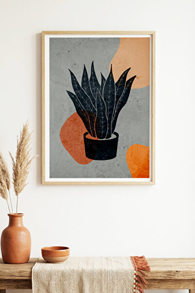 huhuli Τραπέζι με μίνιμαλ σχέδιο φύλλων με φυσικό ξύλινο πλαίσιο - Ζωντανοί τ...