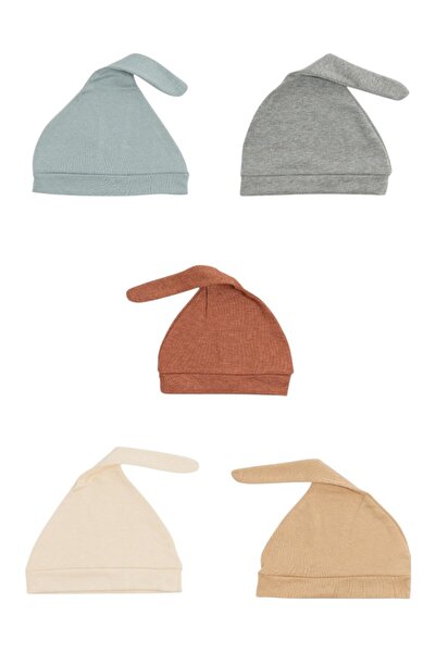 Bambimici - Tiny Tops Baby Beanies - Set of 5 - Multicolor- 0M to 6M