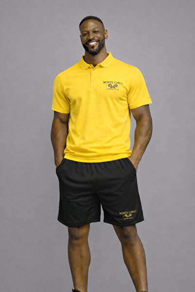 NOFLEN Polo Collar Monte Carlo Printed 2-Piece Shorts Tracksuit Set