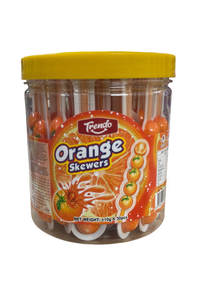 Trendora Trendo orange skewer jelly soft candy 30-pack