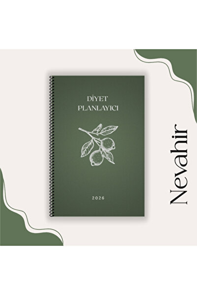 Nevahir Diyet Planlayıcı Defter A5 100 gr Kalın Kağıt Helezon Beslenme Takip ...