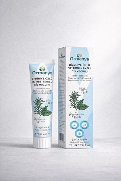 ORMANYA معجون أسنان بخلاصة البيريبيرو والنعناع الطبي - 75 مل (لا يحتوي على ال...