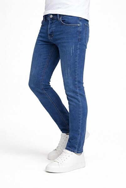 CLASSİCS MEN Ανδρικό τζιν παντελόνι σε στενή γραμμή Black Wood - 7568