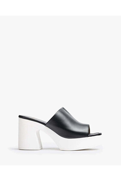 Unisa BLACK AND WHITE SLIP ON MULE