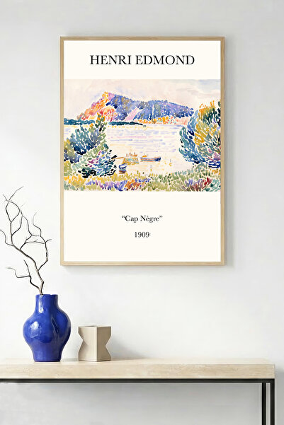 huhuli Tablou cu model peisagistic abstract, încadrat în lemn natural - Tonur...