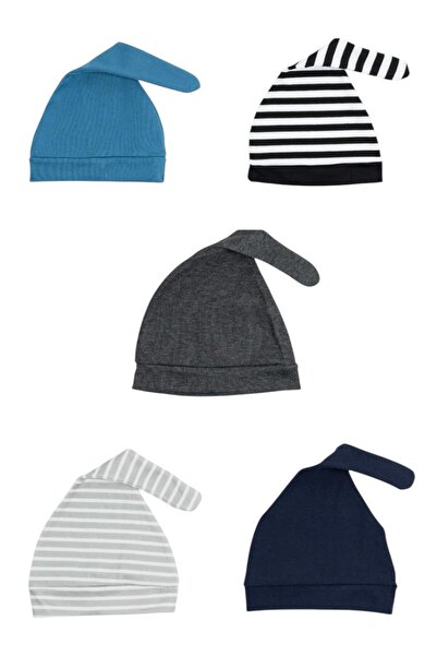 Bambimici - Tiny Tops Baby Beanies - Set of 5 - Multicolor- 0M to 6M