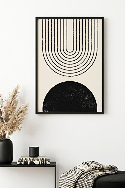 huhuli Επιτραπέζια ζωγραφιά με γεωμετρικά σχέδια σε φυσικό ξύλινο πλαίσιο - Μ...