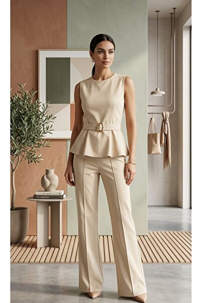 BEYAZTOPTAN Set din denim cu talie accentuată și detalii - Design modern - De...