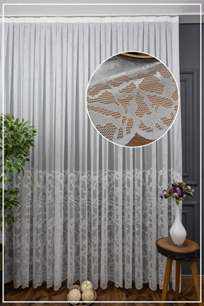 Belvedere Lace Patterned Tulle Curtain Stylish Design for Living Room and Sit...
