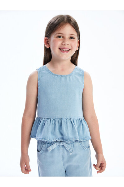 LC Waikiki Six Ruffled Girls' Jean Blouse