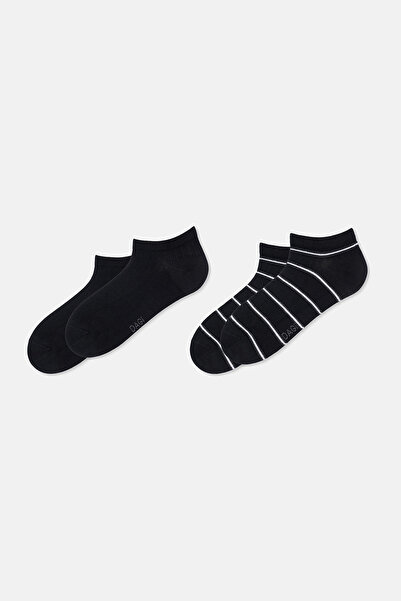 Dagi Men's 2-Pack Striped Bamboo Booties Socks