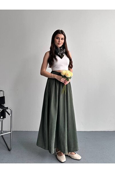 HKT HAK TEKSTİL Tensel Kumaş Cep Detaylı ve Kemerinin içi Lastikli Spor Etek