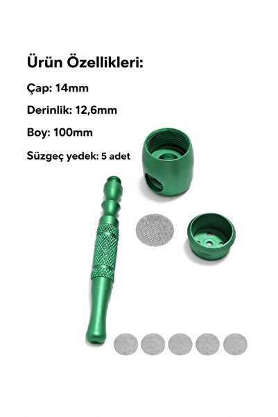 BENKO Metal Payp Çap:14mm Derinlik:12,6mm,Boy:100mm+5adet yedek süzgeç.