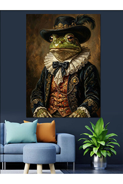 Artmeg Elegantly Dressed Gentleman Frog Portrait Decorative Canvas - Mdf Wood...